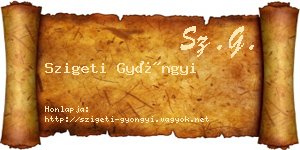 Szigeti Gyöngyi névjegykártya