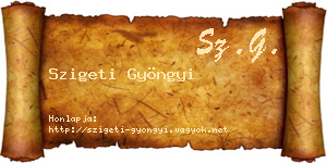 Szigeti Gyöngyi névjegykártya