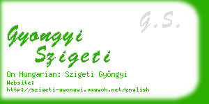 gyongyi szigeti business card