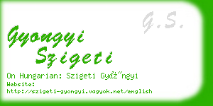 gyongyi szigeti business card